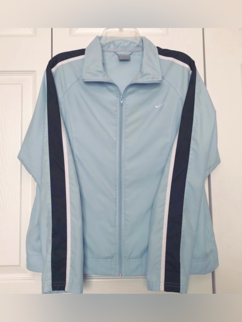 Nike Light Blue and Black Women's Bomber Track Jacket - Picture 2 of 7